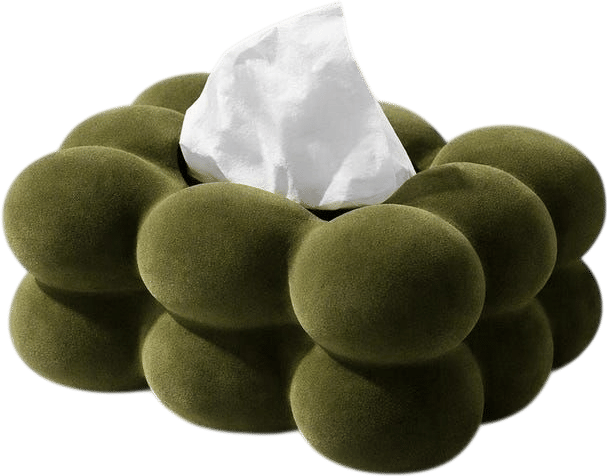 Soft Cloud Bubble Tissue Box, Ceramic and Velvet