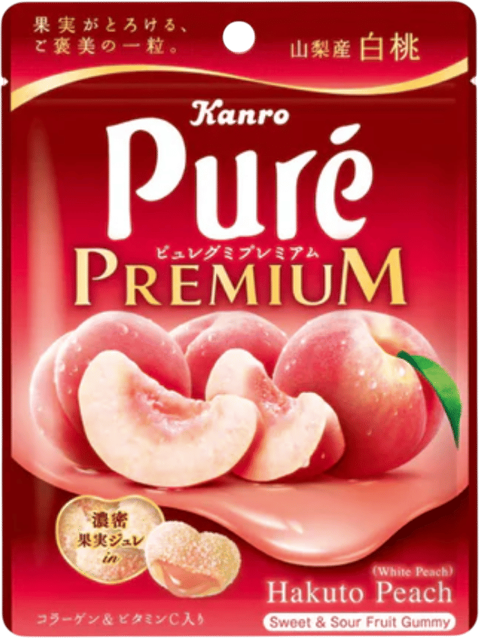 Kanro Pure Premium Gummy Yamanashi White Peach