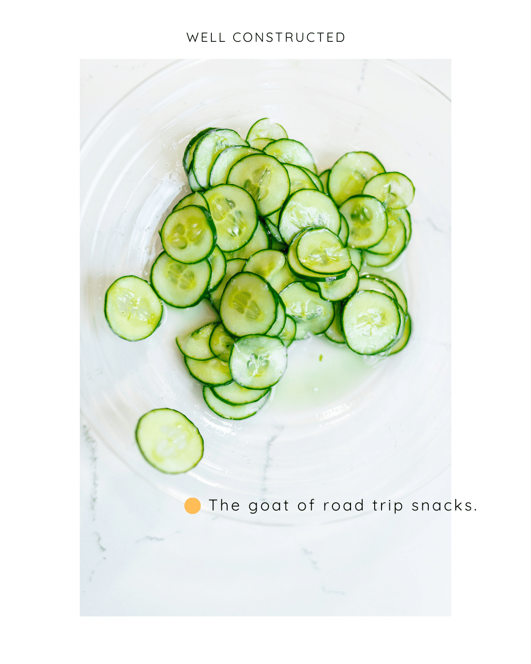 Cucumbers with salt: the elite road trip snack.