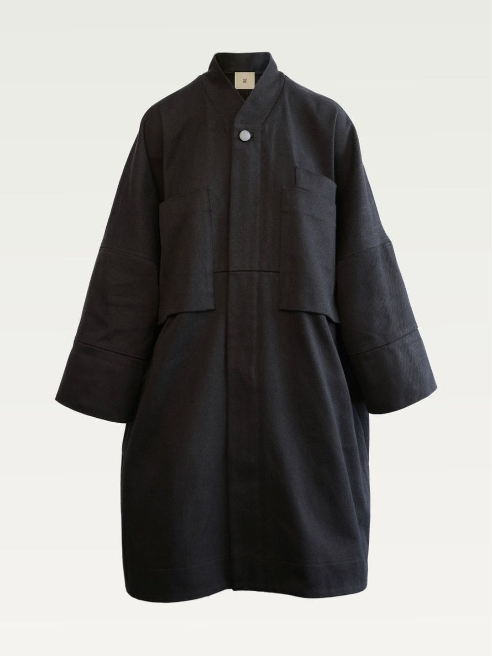Parachute Overcoat in Brushed Black