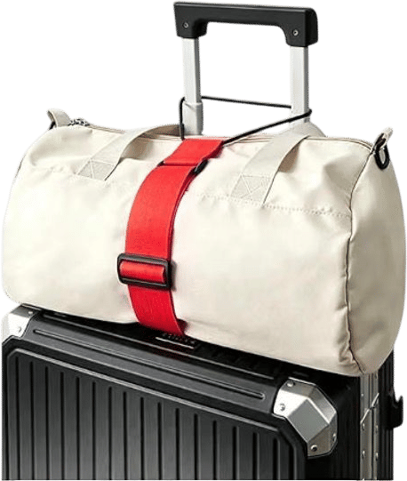 Elastic luggage strap to go hands-free in the airport