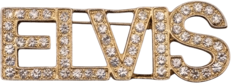 Vintage Elvis Presley Rhinestone Script Brooch | Gold Tone Collector's Pin - Etsy Romania