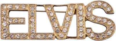 Vintage Elvis Presley Rhinestone Script Brooch