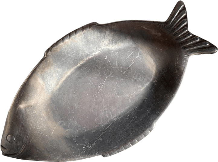 Vintage Fish Pewter Plate