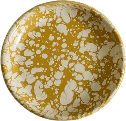 Enamelware Side Plate in Citron Splatter