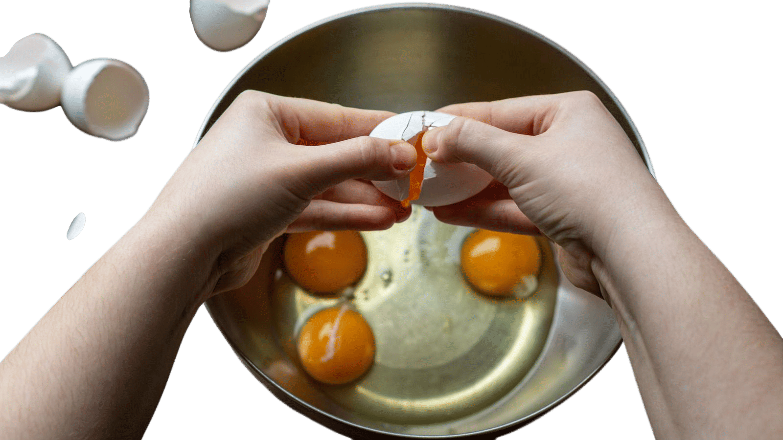 Getting pieces of eggshell out with the shell itself