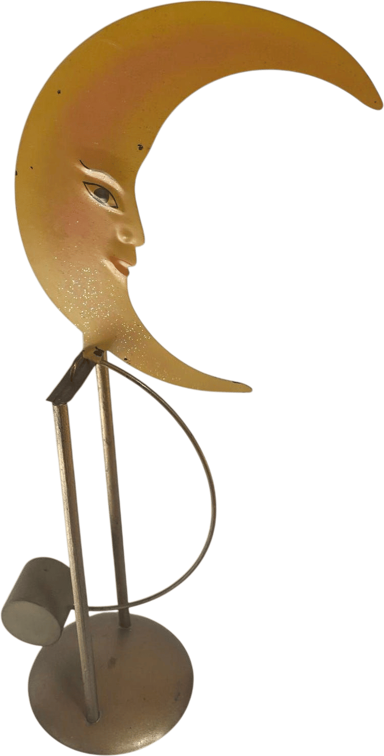 Vintage Kinetic Rocking Moon Sculpture