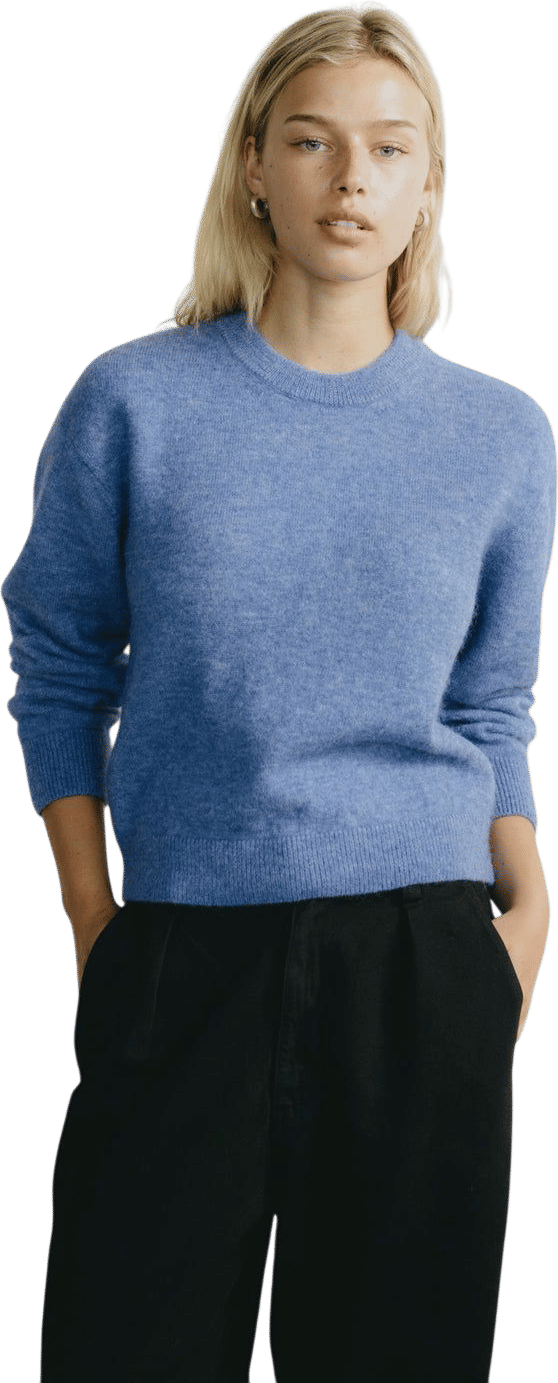 Ines Crew, Midweight Alpaca Blend, Cornflower