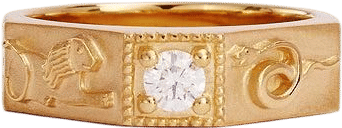 Lucy Folk Cartouche Diamond Ring - 18ct
