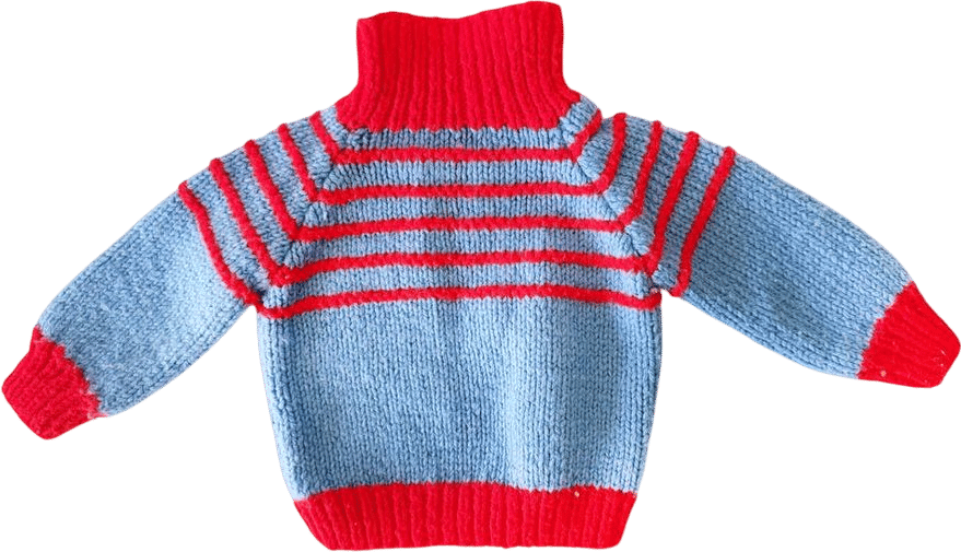 12 Months Old Vintage Red and Blue Striped Turtleneck Sweater - Etsy