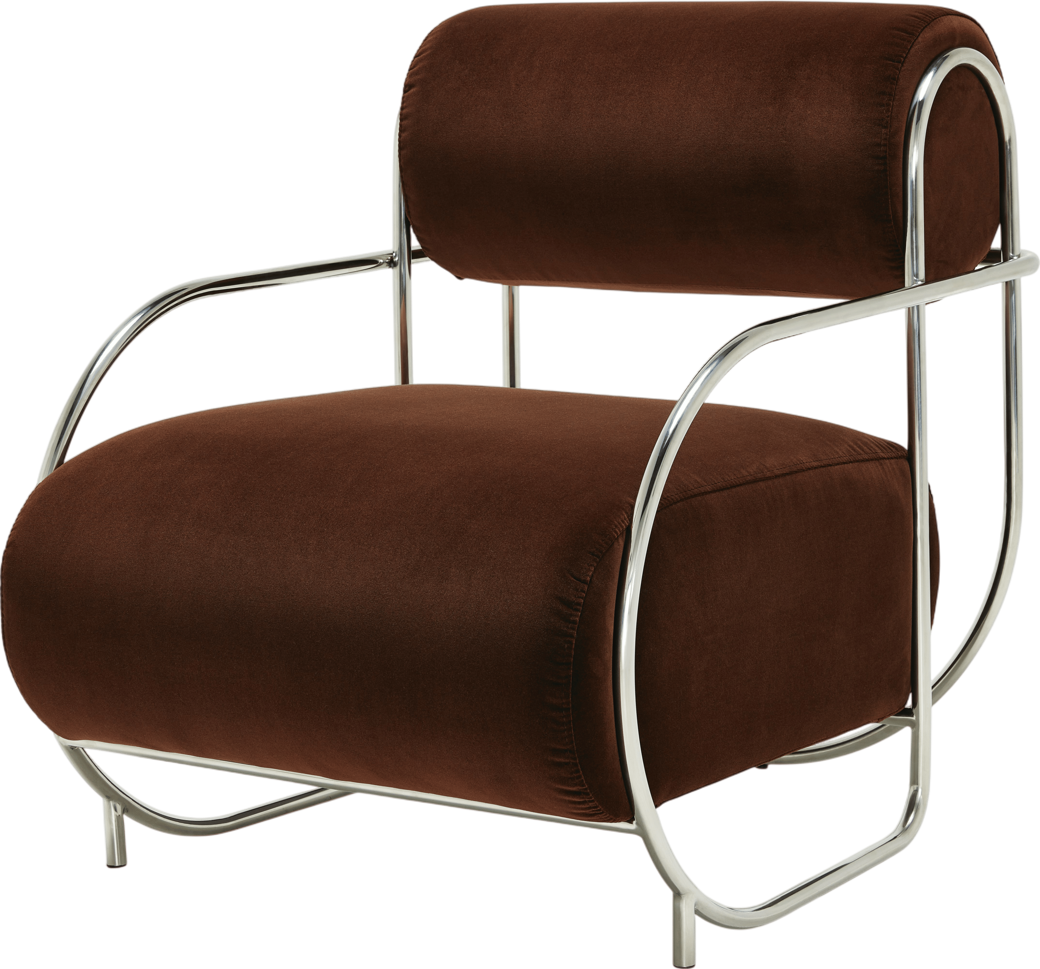 Chrome and Velvet Chair