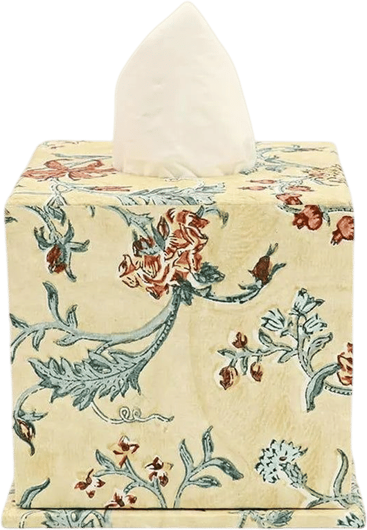 Block Printed Tissue Box