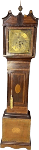19th Century Inlaid Mahogany Tall Case Clock