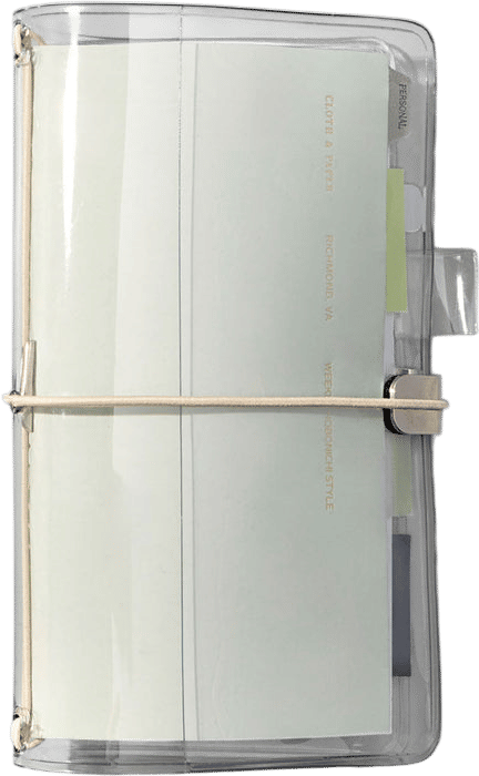 cloth and paper clear vinyl travelers notebook cover
