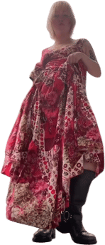 Vibrant Multi-Patterned Layered Dress