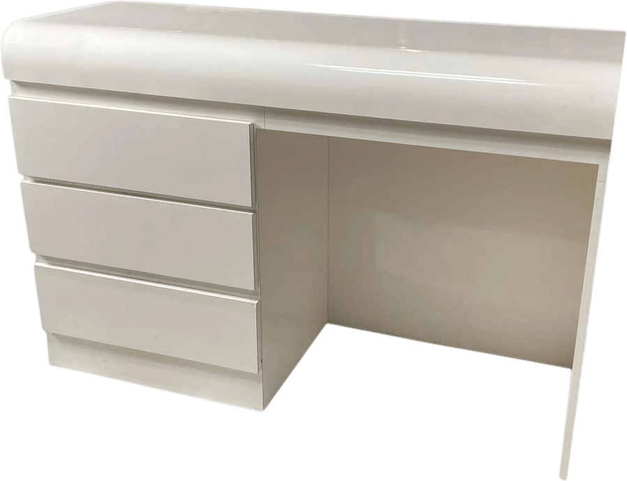 1980s Vintage White Waterfall Desk