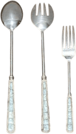 Vintage Mother of Pearl Handle Serving Set