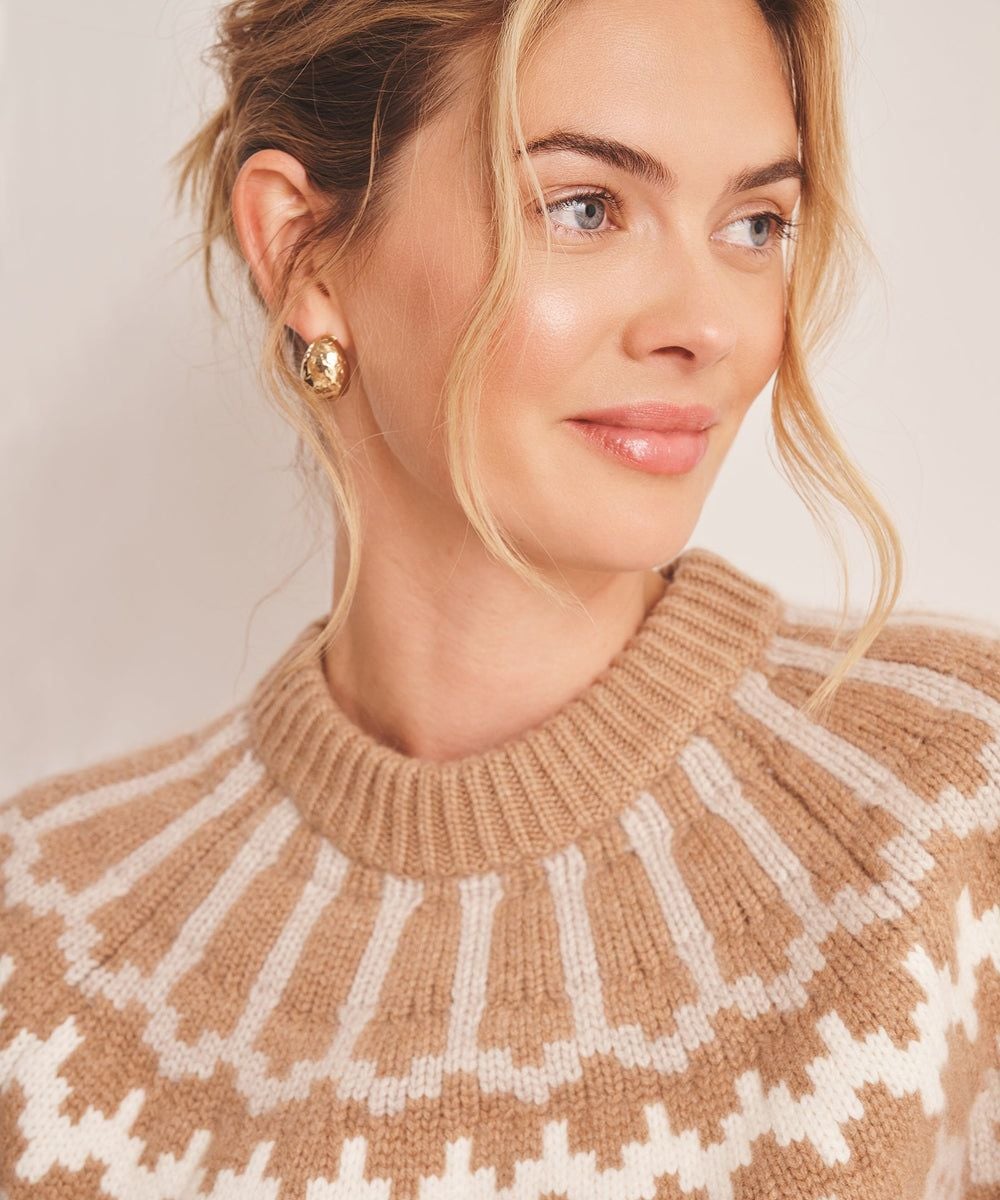 Naadam Super Luxe Cashmere Fair Isle Crewneck