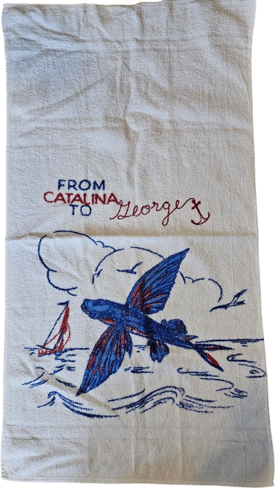 Vintage Catalina Island Souvenir Towel