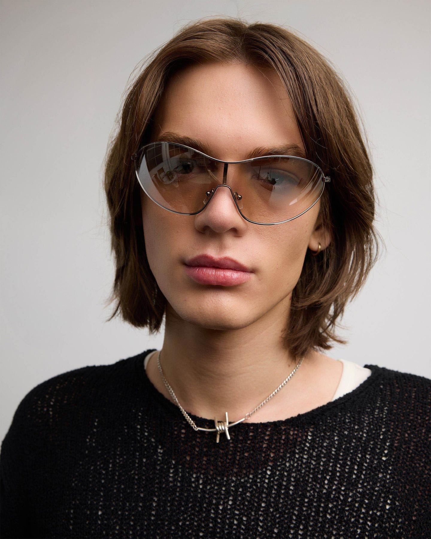 szade ruse sunglasses - polished silver / cloud