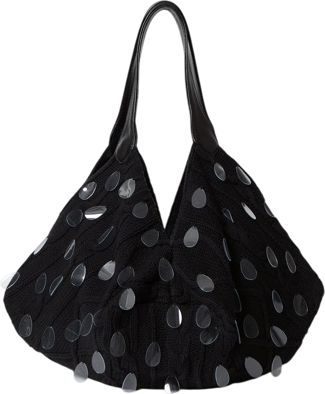 Chan Luu Fisherman Knit Lantern Bag Black