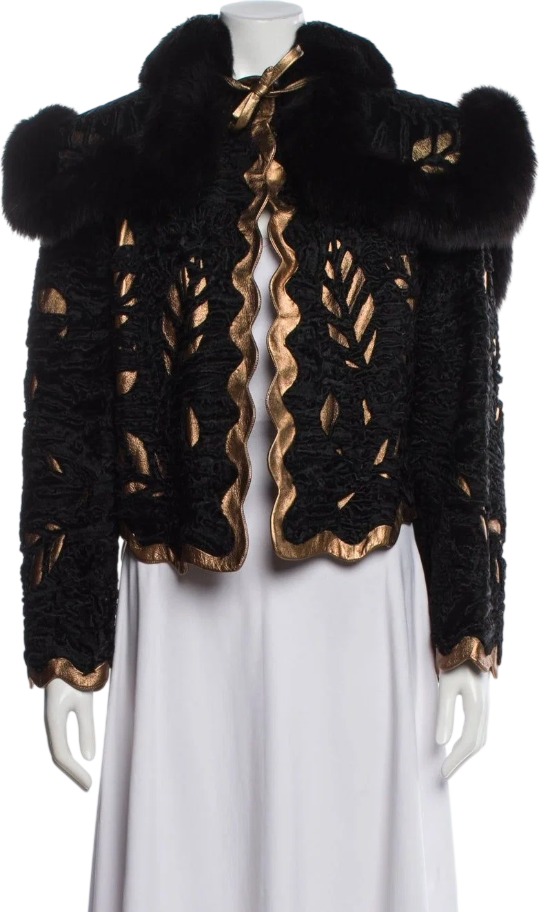 Vintage 1980s Black and Gold Evening Jacket