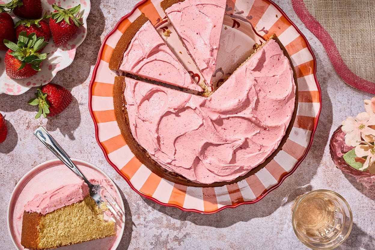 King Arthur Baking Brown Sugar Strawberry Frosted Cake