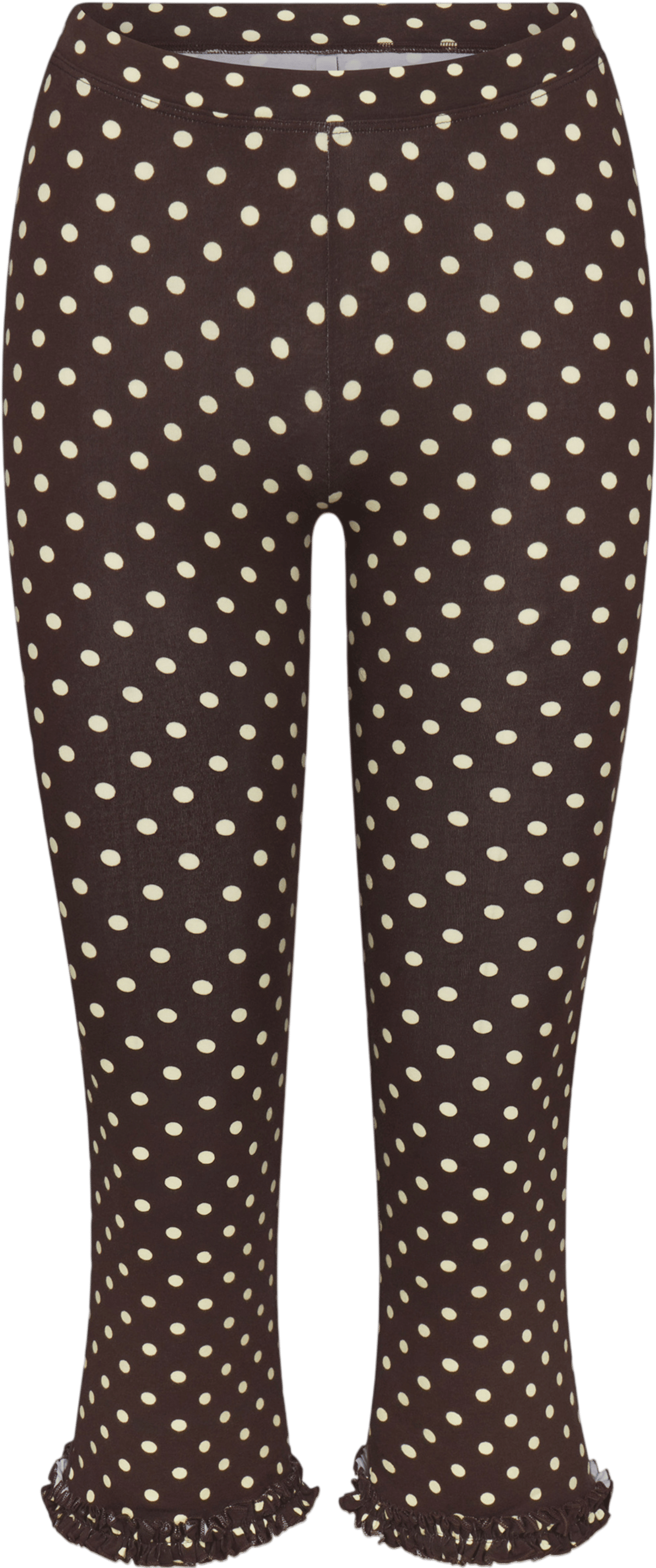 Rat Boi Ruffle Capri In Espresso Dot