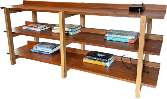 CB2 Stax Oak and Acacia Console Shelf