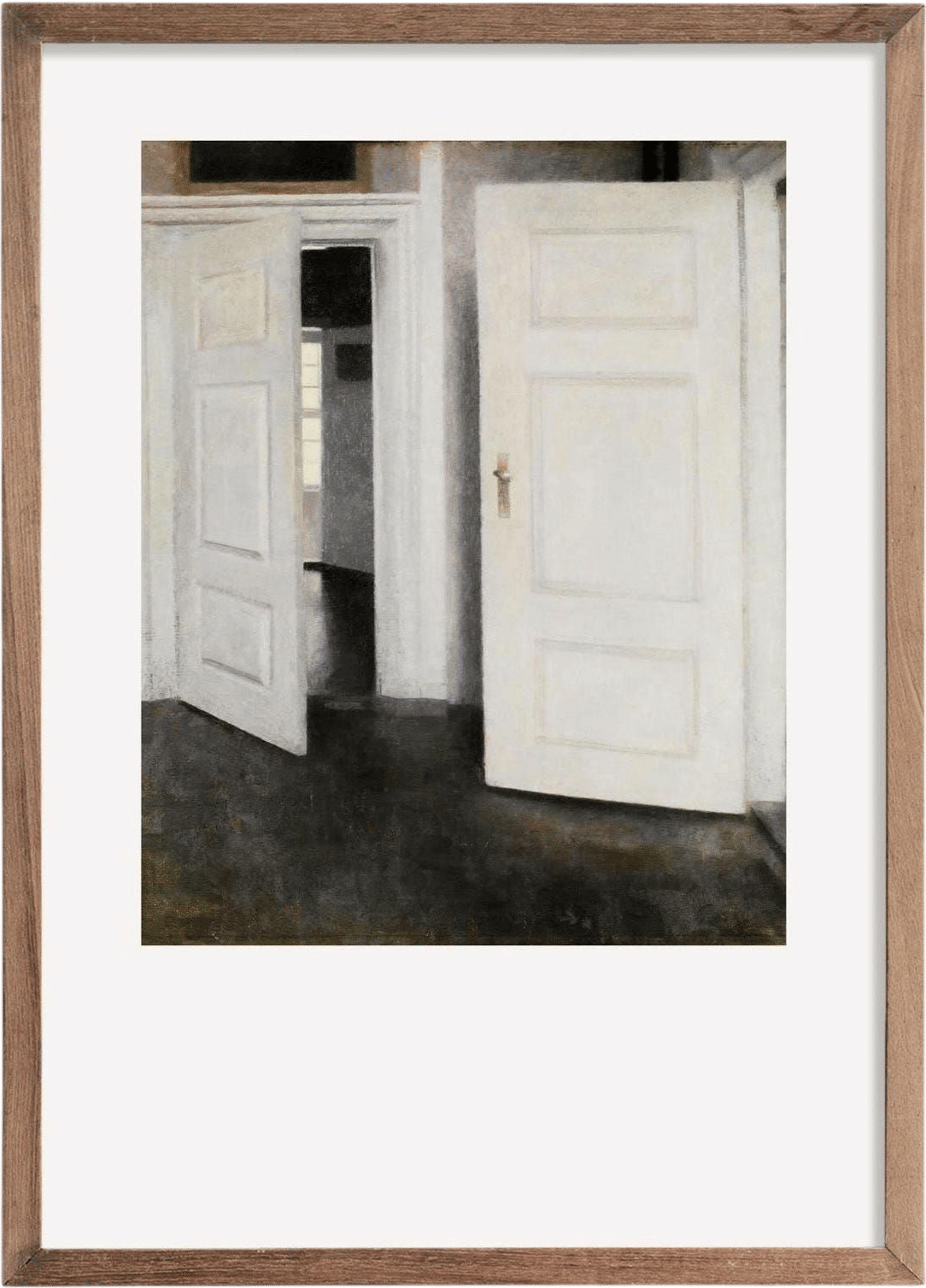 Moody Interior Painting Print by Vilhelm Hammershoi 