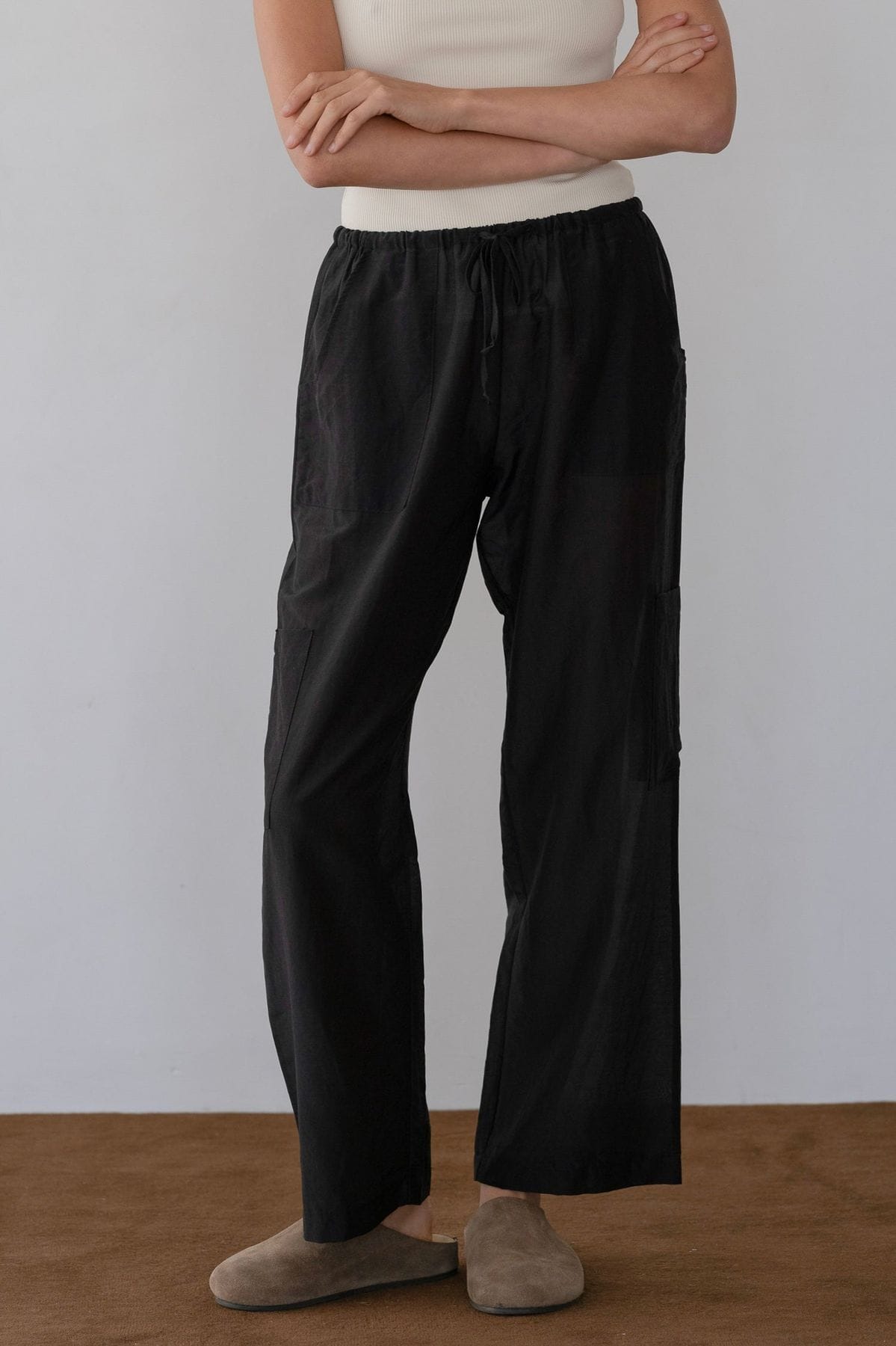 DONNI. Jet Silk Cotton Sheer Cargo Pant