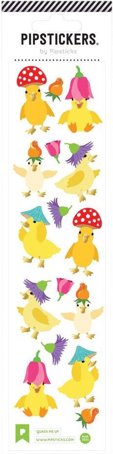 Cute Ducklings In Flower Hats Stickers
