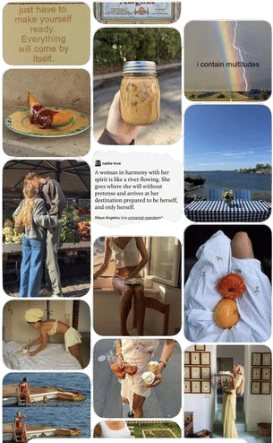 making a pinterest vision board for each season