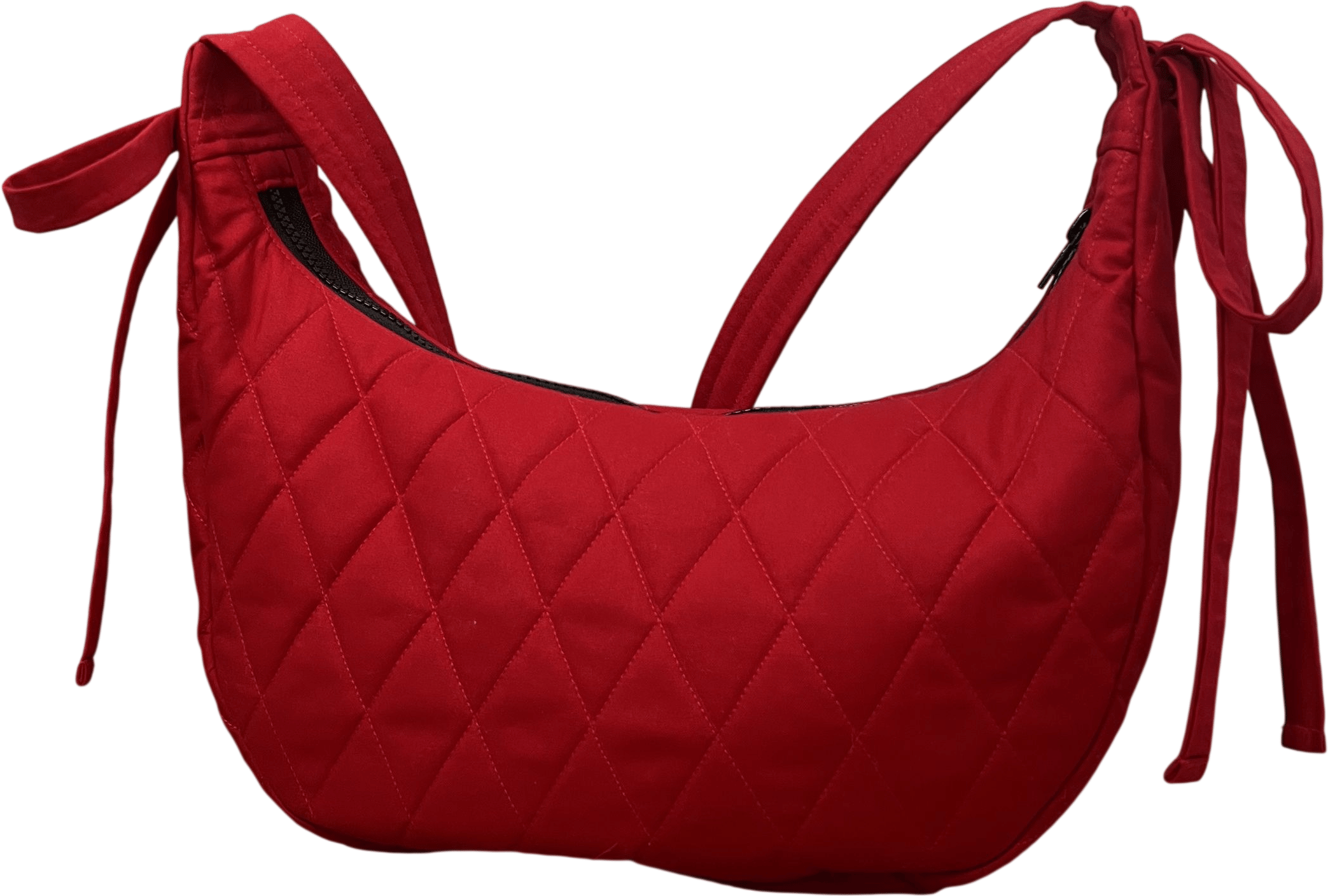 Quilted crosstown crescent bag