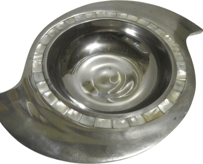 Art Deco Mother of Pearl Aluminum Trinket Dish