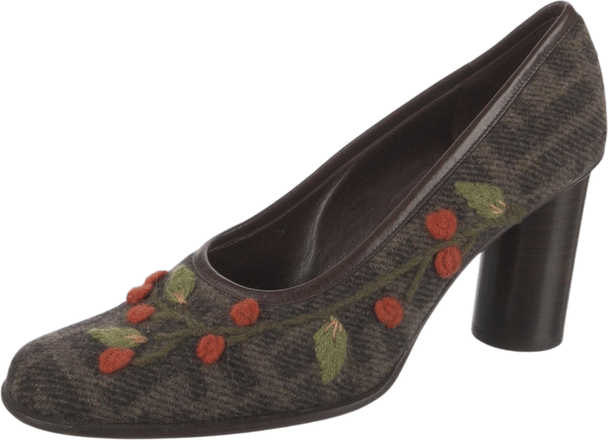 Zucca FF Logo Wool Pumps