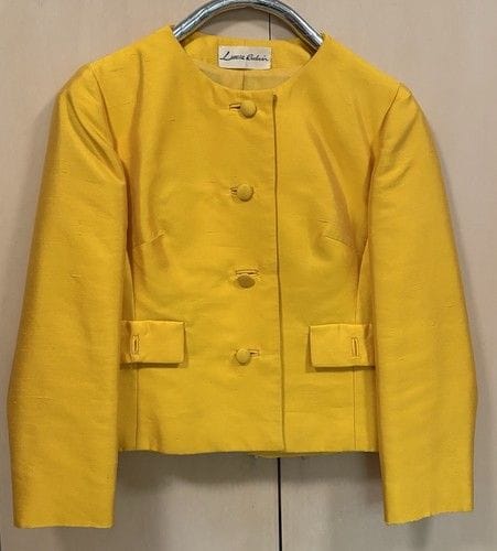 Vintage LILLIE RUBIN Sz 8 Lined Sunflower Yellow Jacket Bound Buttonholes ILGWU