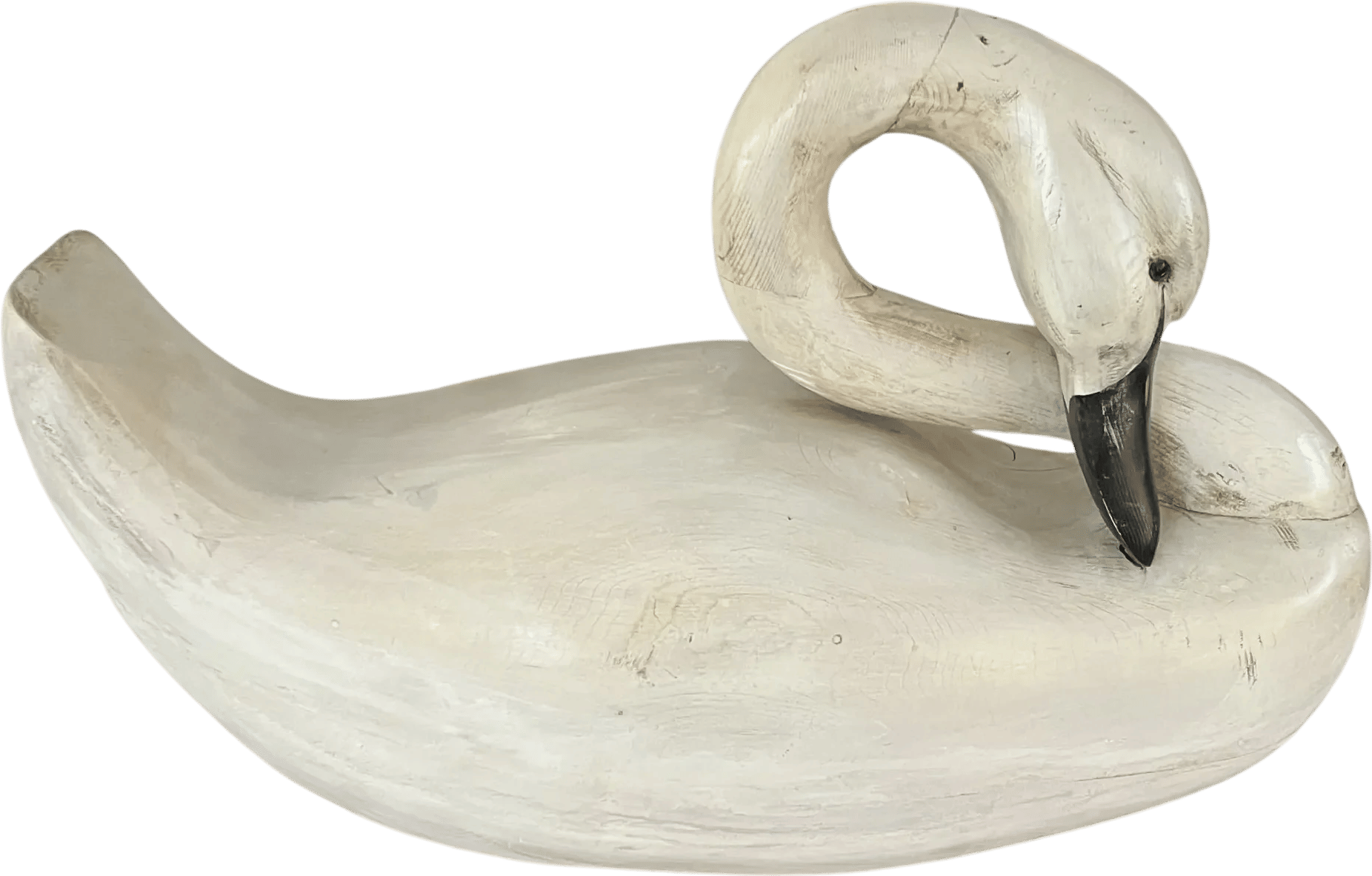 Carved Wood Swan Decoy