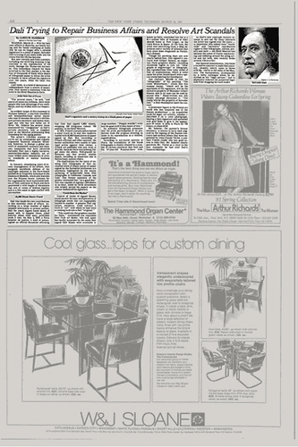 NYT: Dalí Trying to Repair Business Affairs and Resolve Art Scandals