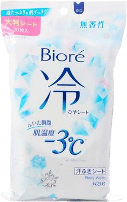 Cooling body wipes on your person at all times