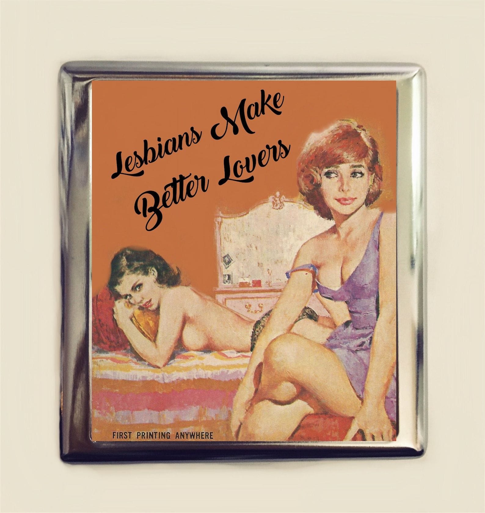 fringepop | "lesbians make better lovers" vintage pinup cigarette/business card case