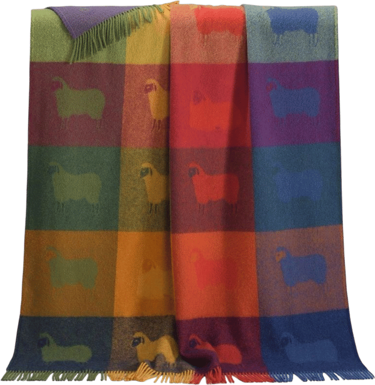 Autumn Dot Sheep Wool Throw