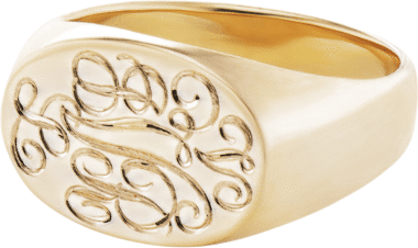 Fewer Finer Hand Engraved Signet Ring