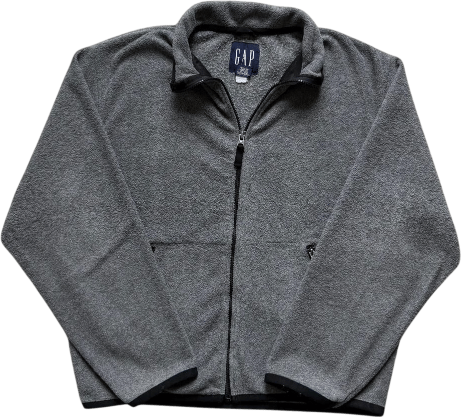 Gap Men's Grey Fleece Zip-Up Jacket