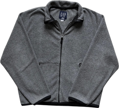 Gap Men's Grey Fleece Zip-Up Jacket