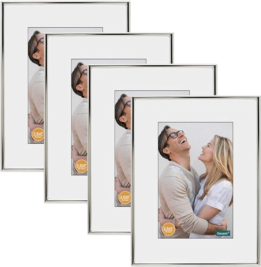 5x7 silver frames, 4 pack