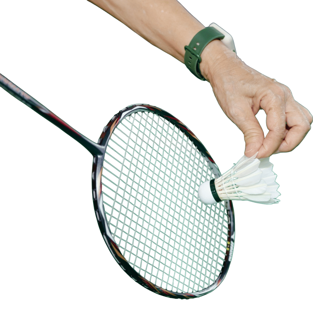 playing badminton in someone’s backyard