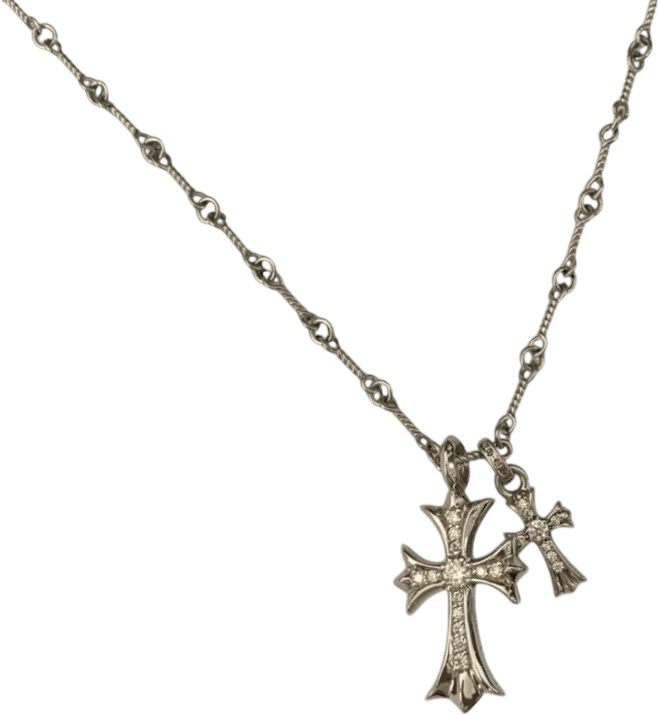 Double Baby Fat Cross Necklace