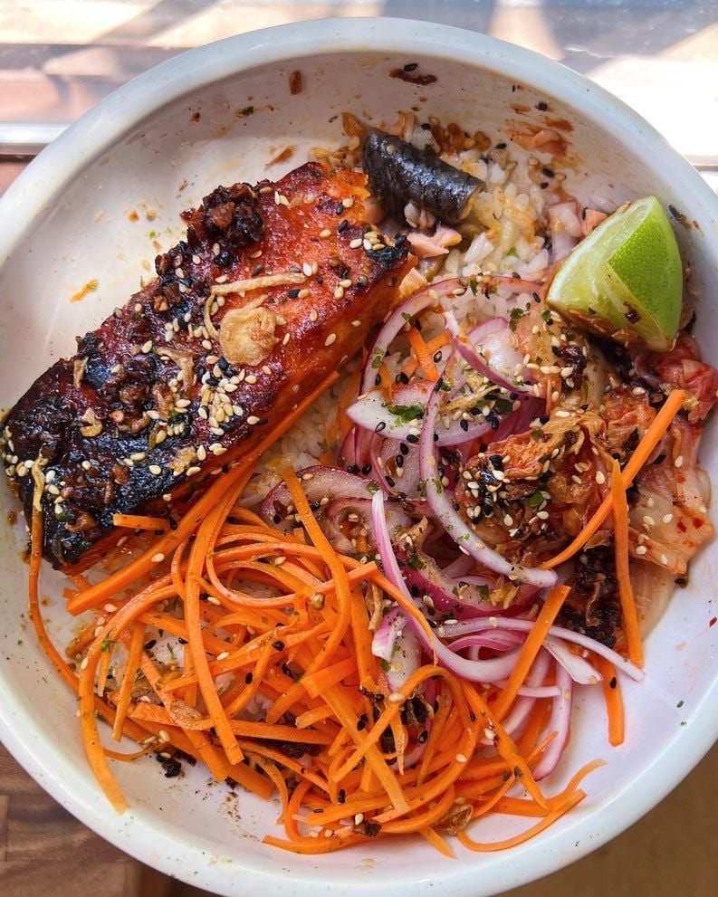 Carla Lalli's Gochujang salmon bowl