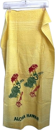 Vintage Cannon Hawaii Aloha Hula Girl Beach Towel